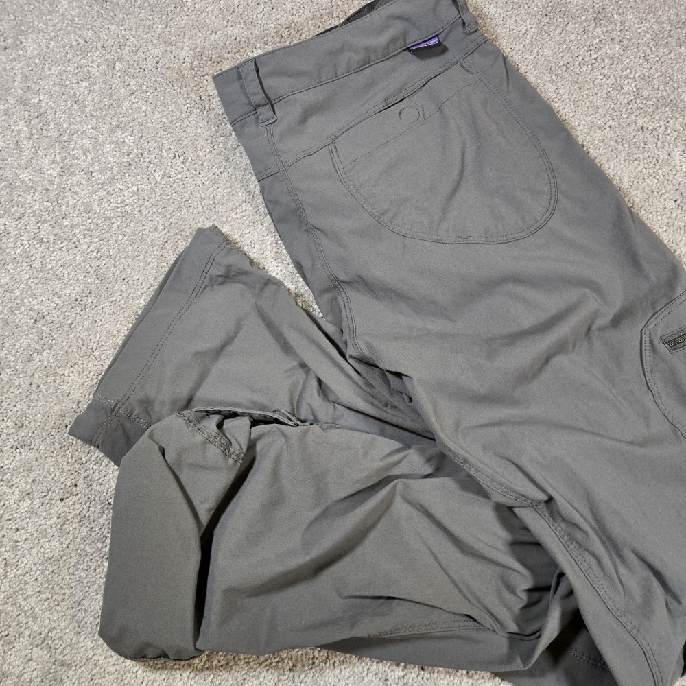 PATAGONIA Quandary Pants Women Size 10 Gray Roll Up Tab Hiking Travel